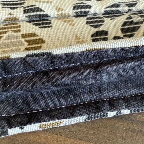 Hanging Walker Bag Upholstery Fabric Pockets Geometric Pattern Ivory Tan Black - Picture 8 of 9